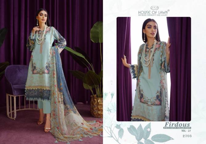 House Of Lawn Firdous 27 Festive Wear Lawn Pakistani Suits Collection